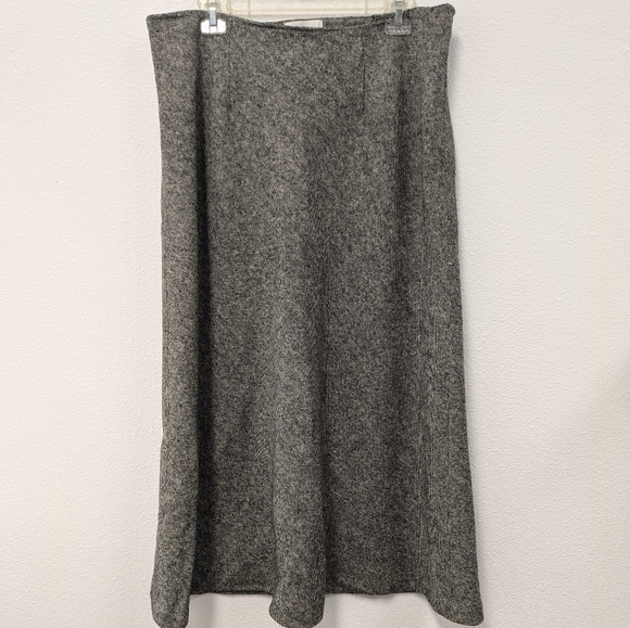 Vintage Chadwick's Black/White Wool Blend Midi Skirt sz 14W Teacher Officewear - Picture 1 of 7